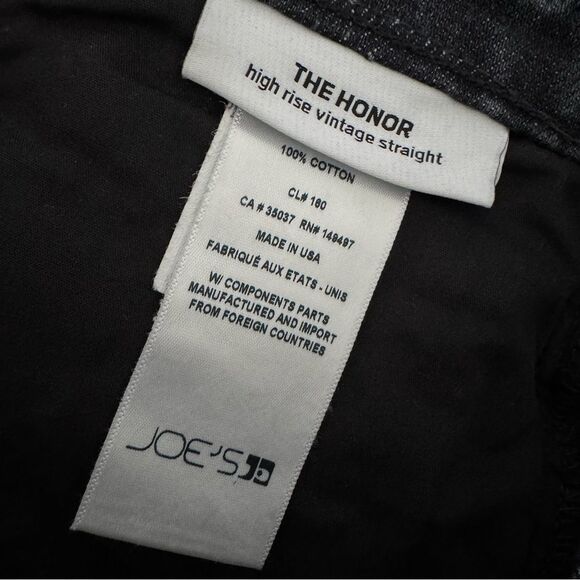 Joe’s Jeans The Honor High Rise Vintage Straight Distressed Black Wash Size 26 - Picture 8 of 9